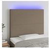Image de Tête de Lit à LED Meuble de Chambre à Coucher Accessoire de Lit Simple Tête de Cadre de Lit Intérieur Taupe 90x5x118/128 cm Tissu 3122130