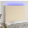 Image de Hoofdbord LED 90x5x118/128 cm stof cràmekleurig3122131