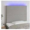 Image de Hoofdbord LED 100x5x118/128 cm stof lichtgrijs3122134