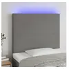 Image de Hoofdbord LED 100x5x118/128 cm stof donkergrijs3122135