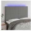 Image de Hoofdbord LED 144x5x118/128 cm stof donkergrijs3122143