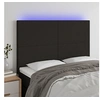 Image de Hoofdbord LED 144x5x118/128 cm stof zwart3122144