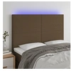 Image de Hoofdbord LED 144x5x118/128 cm stof donkerbruin3122145