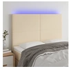 Image de Hoofdbord LED 144x5x118/128 cm stof cràmekleurig3122147