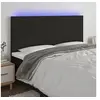 Image de Hoofdbord LED 160x5x118/128 cm stof zwart3122152