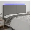 Image de Hoofdbord LED 180x5x118/128 cm stof donkergrijs3122159