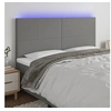 Image de Hoofdbord LED 200x5x118/128 cm stof donkergrijs3122167