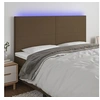 Image de Hoofdbord LED 200x5x118/128 cm stof donkerbruin3122169