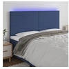 Image de Hoofdbord LED 200x5x118/128 cm stof blauw3122172