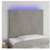 Image de Hoofdbord LED 100x5x118/128 cm fluweel lichtgrijs3122186