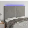 Image de Hoofdbord LED 144x5x118/128 cm fluweel lichtgrijs3122192