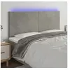 Image de Hoofdbord LED 180x5x118/128 cm fluweel lichtgrijs3122204