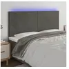 Image de Hoofdbord LED 180x5x118/128 cm fluweel donkergrijs3122205