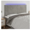 Image de Hoofdbord LED 200x5x118/128 cm fluweel lichtgrijs3122210