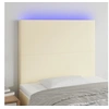 Image de Tête de lit à LED Crème 80x5x118/128 cm Similicuir