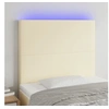 Image de Tête de lit à LED Crème 90x5x118/128 cm Similicuir