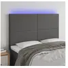 Image de Hoofdbord LED 144x5x118/128 cm kunstleer grijs3122238