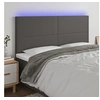 Image de Hoofdbord LED 160x5x118/128 cm kunstleer grijs3122244