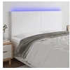 Image de Tête de lit à LED Blanc 180x5x118 128 cm Similicuir