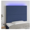 Image de Hoofdbord LED 90x5x118/128 cm stof blauw3122272