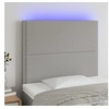 Image de Hoofdbord LED 100x5x118/128 cm stof lichtgrijs3122274