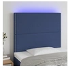 Image de Hoofdbord LED 100x5x118/128 cm stof blauw3122280