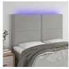 Image de Hoofdbord LED 144x5x118/128 cm stof lichtgrijs3122282