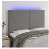 Image de Hoofdbord LED 144x5x118/128 cm stof donkergrijs3122283