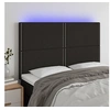 Image de Hoofdbord LED 144x5x118/128 cm stof zwart3122284