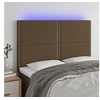 Image de Hoofdbord LED 144x5x118/128 cm stof donkerbruin3122285