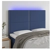 Image de Hoofdbord LED 144x5x118/128 cm stof blauw3122288