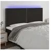Image de Hoofdbord LED 160x5x118/128 cm stof zwart3122292