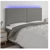 Image de Hoofdbord LED 180x5x118/128 cm stof donkergrijs3122299
