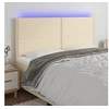 Image de Hoofdbord LED 180x5x118/128 cm stof cràmekleurig3122303