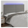 Image de Hoofdbord LED 200x5x118/128 cm stof donkergrijs3122307
