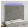 Image de Hoofdbord LED 100x5x118/128 cm fluweel lichtgrijs3122326