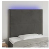 Image de Hoofdbord LED 100x5x118/128 cm fluweel donkergrijs3122327