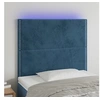 Image de Hoofdbord LED 100x5x118/128 cm fluweel donkerblauw3122330