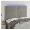 Image de Hoofdbord LED 144x5x118/128 cm fluweel lichtgrijs3122332