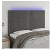 Image de Hoofdbord LED 144x5x118/128 cm fluweel donkergrijs3122333