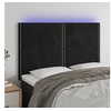Image de Hoofdbord LED 144x5x118/128 cm fluweel zwart3122334