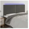 Image de Hoofdbord LED 180x5x118/128 cm fluweel donkergrijs3122345