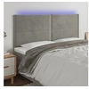 Image de Hoofdbord LED 200x5x118/128 cm fluweel lichtgrijs3122350