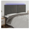 Image de Hoofdbord LED 200x5x118/128 cm fluweel donkergrijs3122351