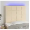 Image de Hoofdbord LED 80x5x118/128 cm stof cràmekleurig3122403
