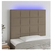 Image de Hoofdbord LED 90x5x118/128 cm stof taupe3122410