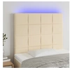 Image de Hoofdbord LED 90x5x118/128 cm stof cràmekleurig3122411
