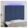 Image de Hoofdbord LED 90x5x118/128 cm stof blauw3122412