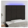 Image de Hoofdbord LED 100x5x118/128 cm stof zwart3122416