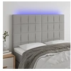 Image de Hoofdbord LED 144x5x118/128 cm stof lichtgrijs3122422